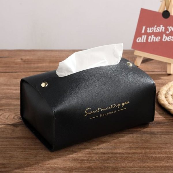 Læder Tissue Holder Tissue Opbevaringsboks SKY BLUE sky blue