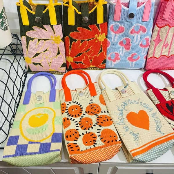 Knit Handbag Knot Wrist Bag 2 2 2