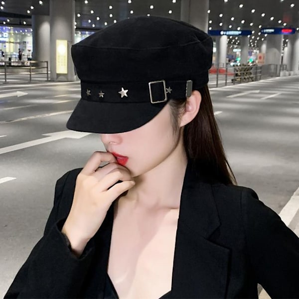 Baret Hat Ottekantet Kasket HVID White