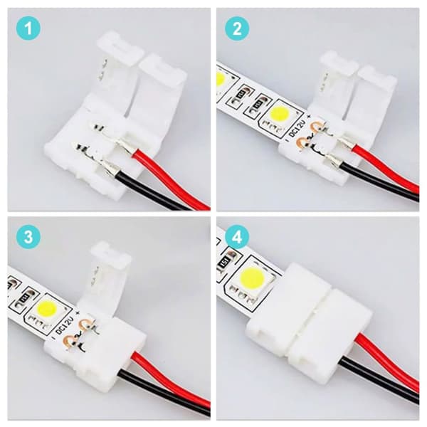 10 STK LED Strip Connector Strips Lights Connector 8MMSINGLE 8mmSingle head
