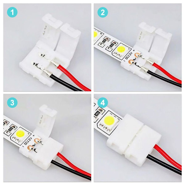 10ST LED Strip Connector Strips Lights Connector 10MMDOUBLE 10mmDouble head