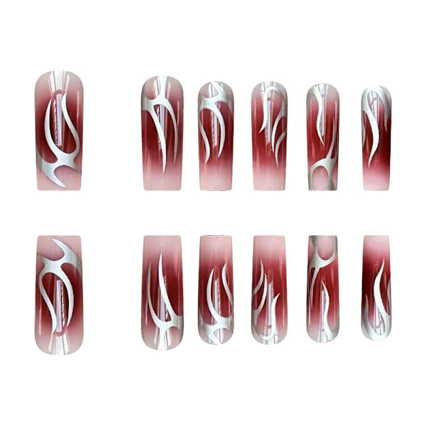 Long Water Pipe Fake Nails Tekokynnet W2 W2 W2