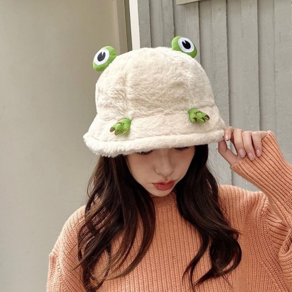 Fisherman Hat Warm Cap HVIT HVIT white