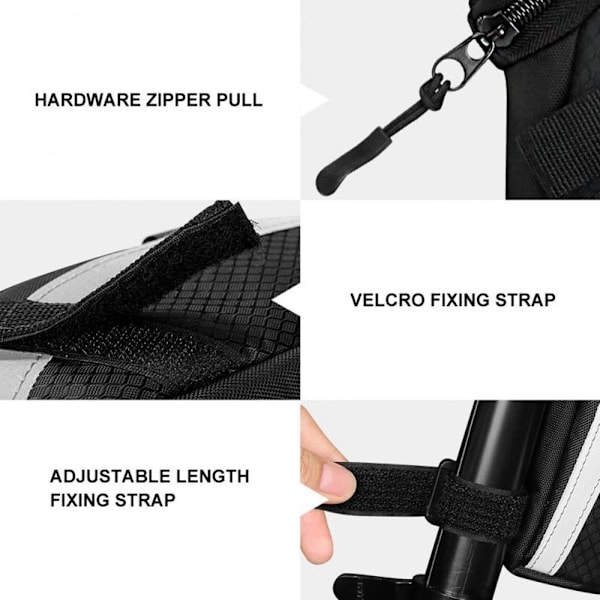 1 STK Cykeltaske Cykelsadeltaske SORT Black