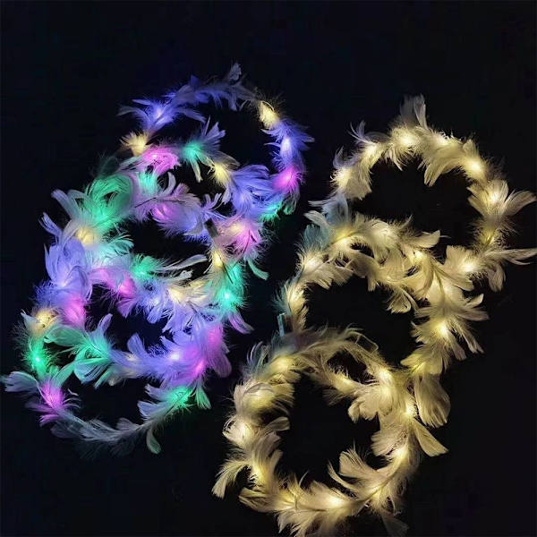 2st glödande LED-krans Halloween kronblomma 1 1 1