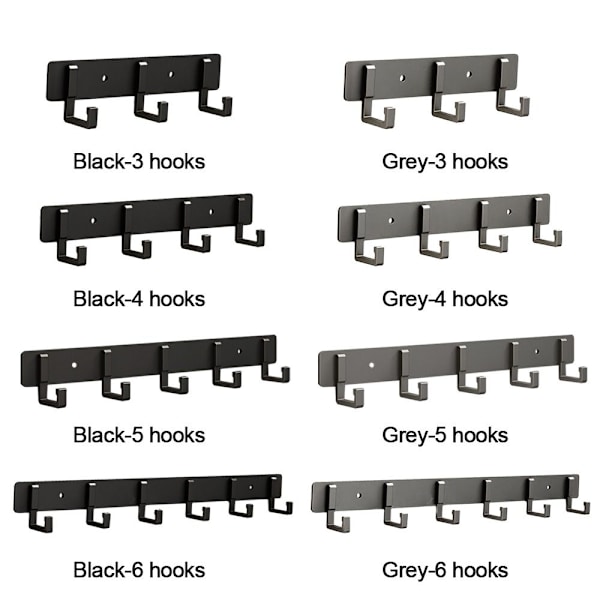 Seinä-ovikoukku Olohuoneen ovenkoukku HARMAA 3 KOUKKUA 3 KOUKKUA Grey 3 hooks-3 hooks