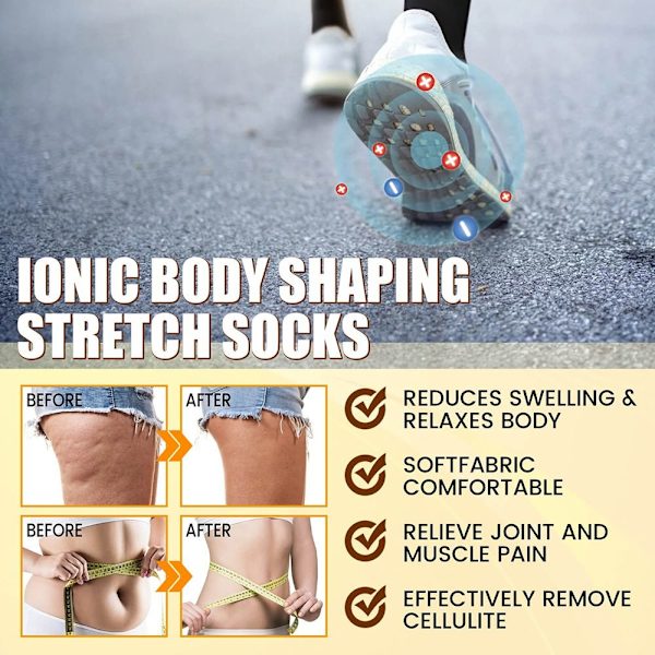 Tourmaline Ionic Body Shaping Stretch Strumpor Kompressionsstrumpor