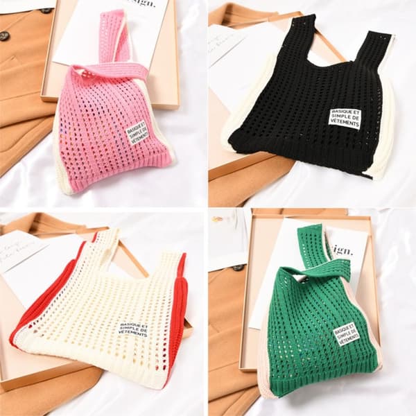 Knit Handbag Kangaskassi VILLA purple