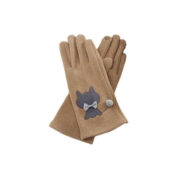Kvinnliga handskar Vinter varm handske KHAKI Khaki