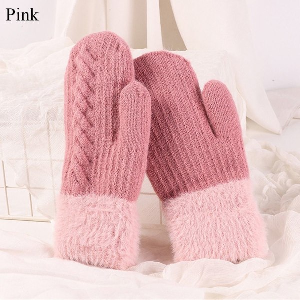 Neulotut hanskat Full Fingers Gloves PINK pink
