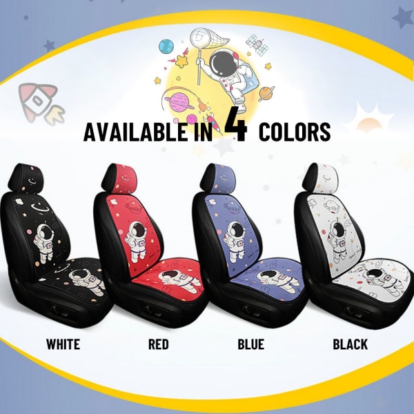 Bil Cartoon Astronaut Seat Cover andningsbart cover vit