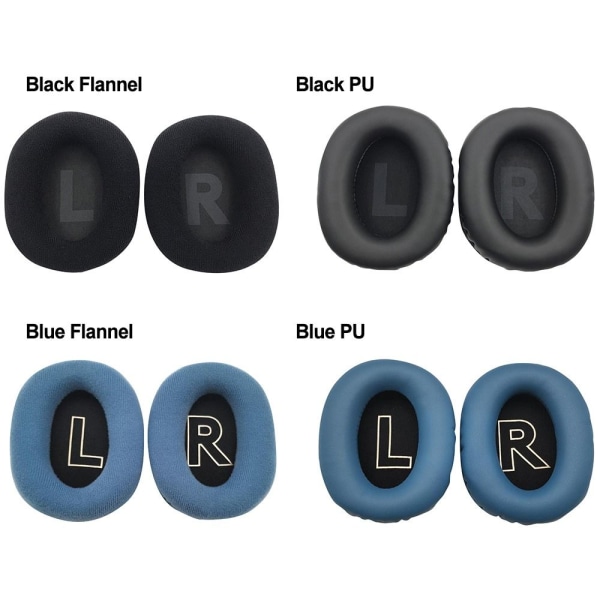 1 parin vaihtokorvatyyny Logitech G Pro X BLACK -puhelimeen Black Flannel