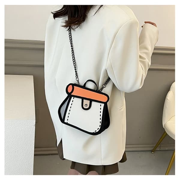 Kawaii Comic Handväskor Flickor Sommar Japanskt mode 2D Crossbody-väskor Pink
