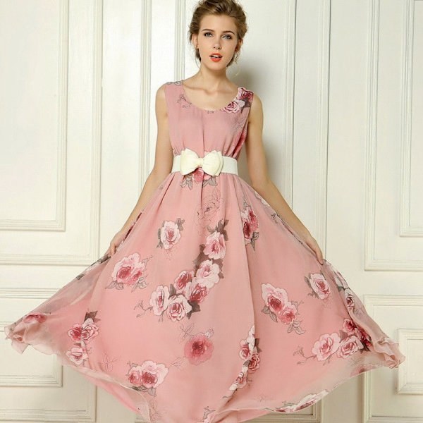 Bred stretch midjebälte Bowknot midjeband ROSE RED rose red