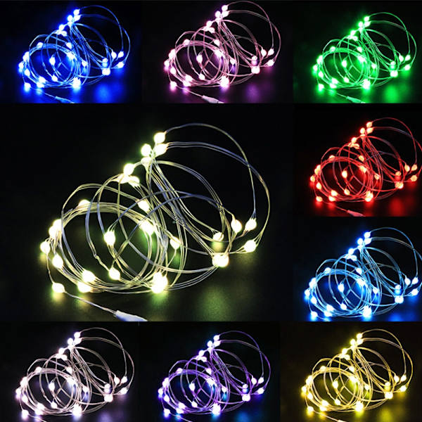 5M LED String Lights Koppar Silver 3 3 3