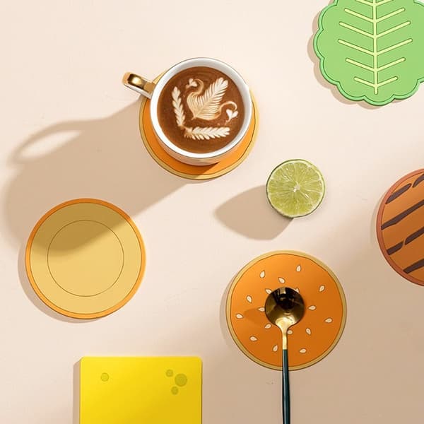 8 stk/sett Burger Shape Coaster Cup Pad Isolasjonsmatte
