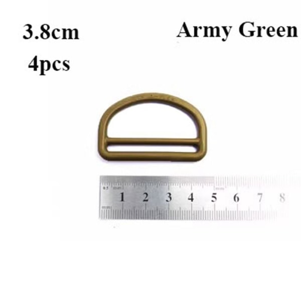 4 stk Beltekroker Webbing Spenner ARMY GREEN 3.8CMSTYLE 2 STIL 2 Army Green 3.8cmStyle 2-Style 2