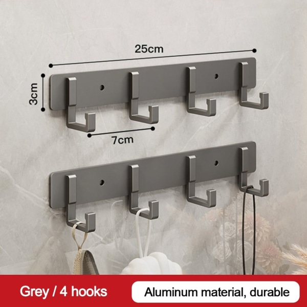 Vegg Dørkrok Stue Dørkrok GRÅ 6 KROKER 6 KROKER Grey 6 hooks-6 hooks