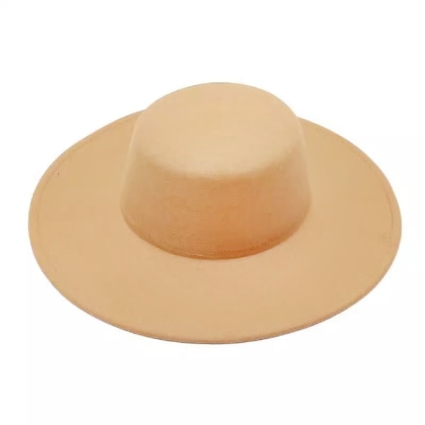 Kvinner Flatcap Wide Rim Filt Hat HVIT White