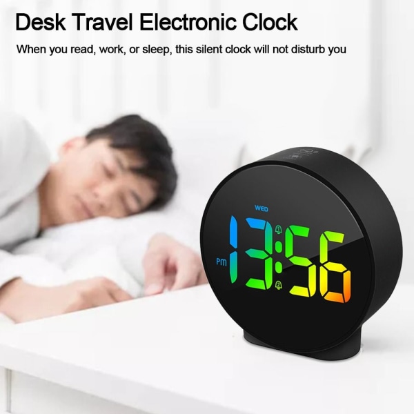 Skrivbordsresor Elektronisk klocka Digital Alarm LED VIT VIT White White Sheel B-White Sheel B
