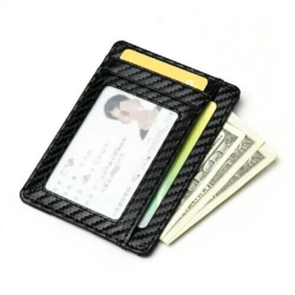 RFID-blokkeringslommebok Bankkortveske SVART black