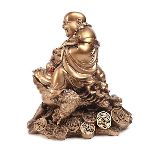 Maitreya Buddha Staty Pengar Maitreya Buddha Skulptur GULD Gold