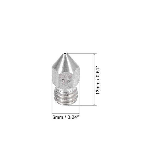 5 stk MK8 3D Printer Dyse Ekstruder Print Hoved M6 3D Printer