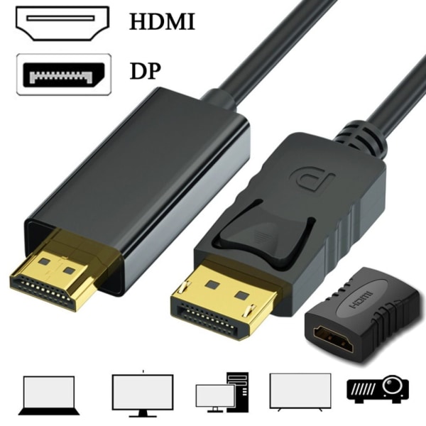 DP-HDMI-sovitin Näyttöportti HDMI-muuntimeen 6FT DP TO 6FT DP to HDMI