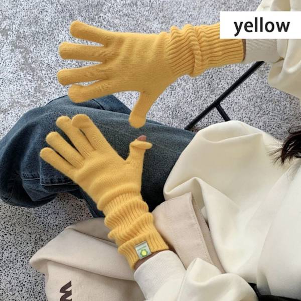 Touchable Screen Handskar Långa handledshandskar GUL yellow