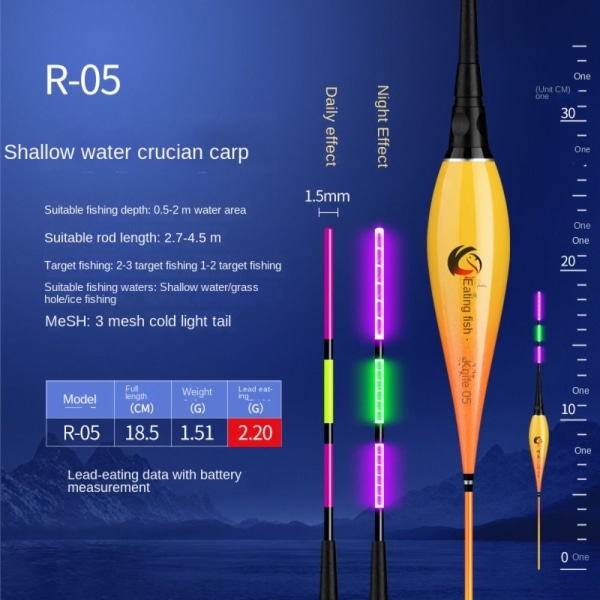 Elektronisk fiskeflåd Light Float R-08 R-08 R-08