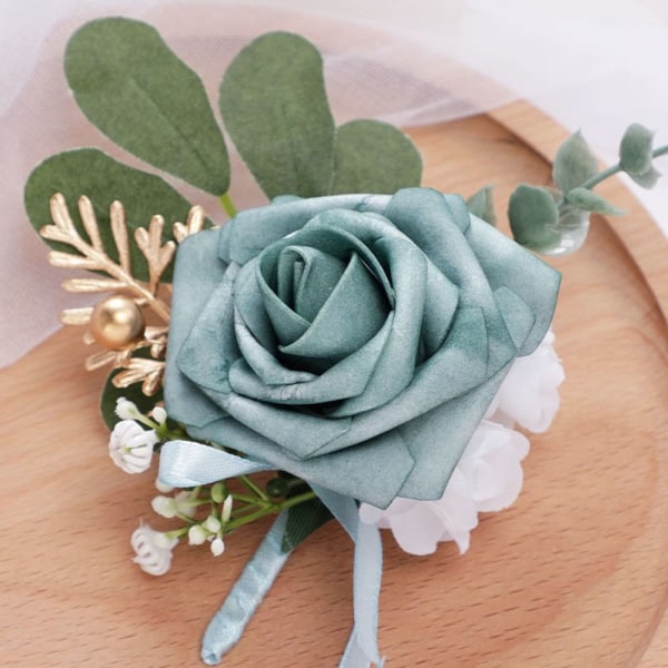 Champagne Håndledsarmbånd Håndledsblomst BLÅ blue