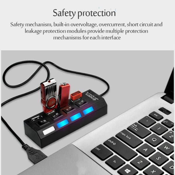 USB -HUB-sovitin MUSTA black