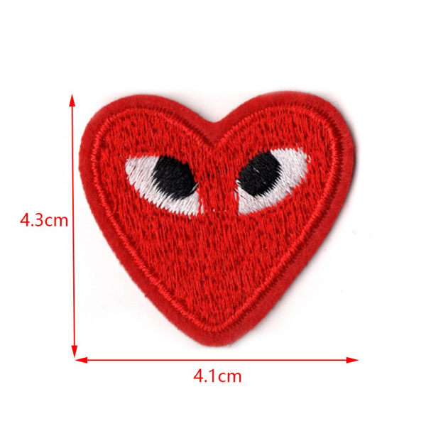 12 st/påse Heart Patch Broderi Patches 2 2 2