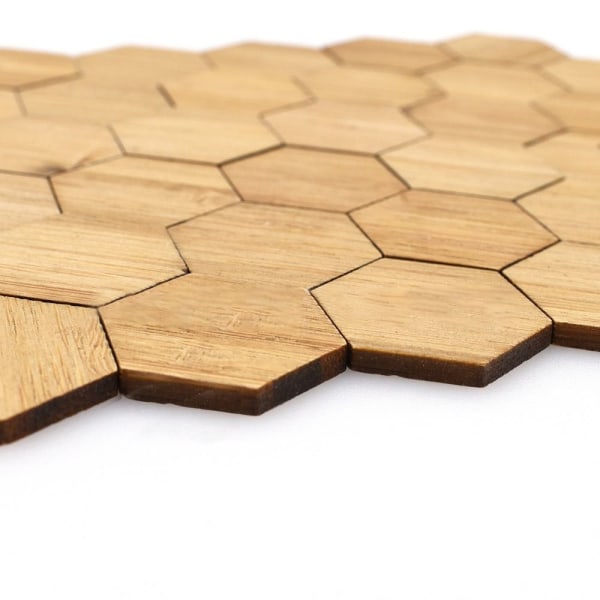 24/48 STK Dukkehus gulvfliser Trækornsgulv HEXAGONAL-24 STK hexagonal-24pcs