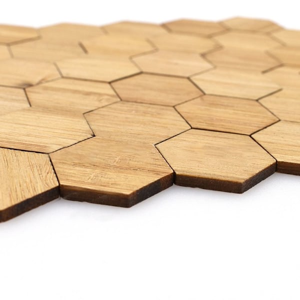 24/48ST Dollhouse Golvplattor Träkorngolv HEXAGONAL-24STK hexagonal-24pcs
