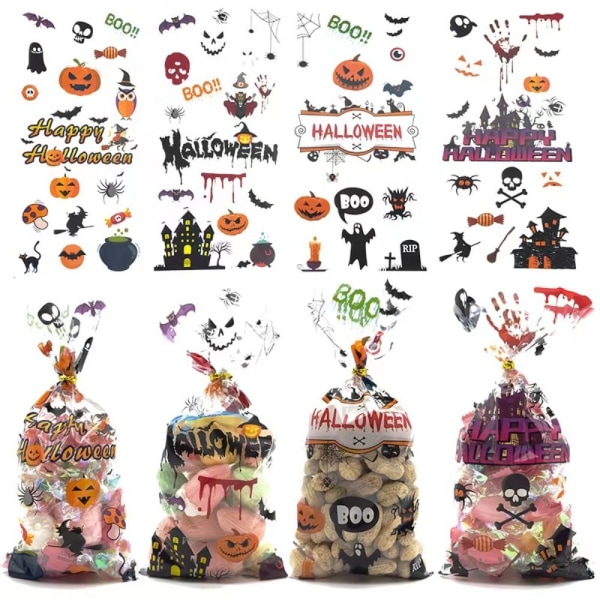 50 stk Halloween-godteriposer Godterikjekspose Gavepapirposer