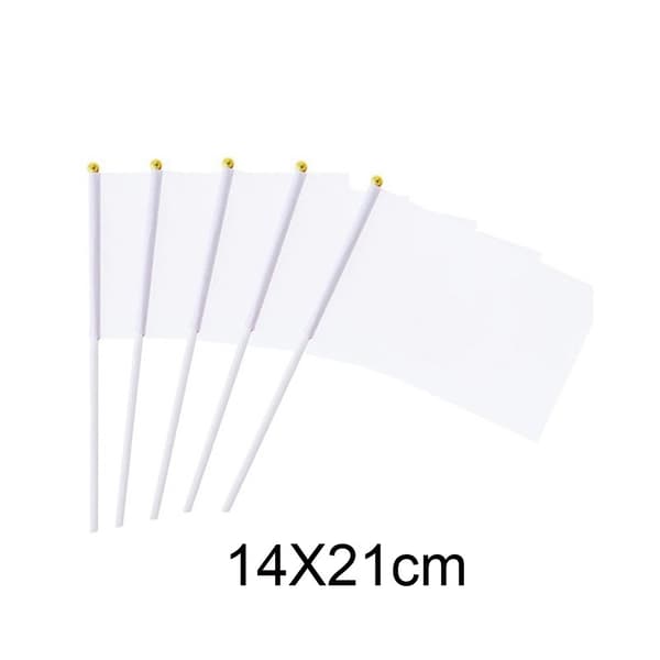 25 stk. hvitt flagg, mini, blankt
