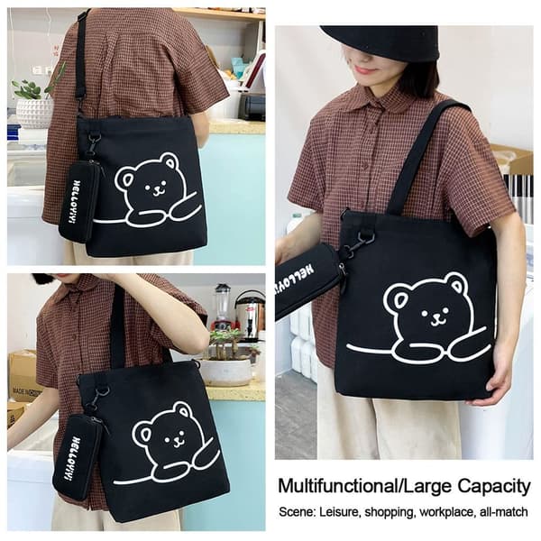 Canvas Laukku Kangaskassi MUSTA black