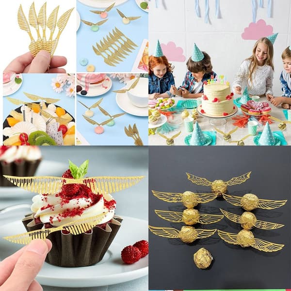 100 kpl Wings Chocolate Card Insert Gold Cake Card Insert 2 2 2