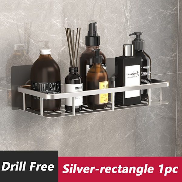 Hörn Dusch Caddies Badkar Organizer Hylla SILVER RECTANGLE silver rectangle 1pc
