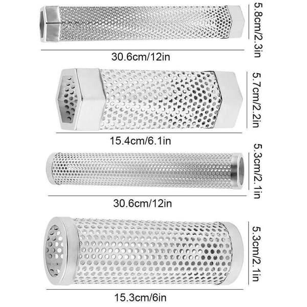 Rustfritt stål mesh røkt krydderrør 15.4CMHEXAGON HEXAGON 15.4cmHexagon