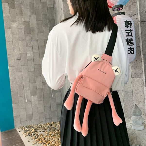 Personlighet Tjej liten väska Tide Cartoon Söt Groda Casual Messenger Bag pink