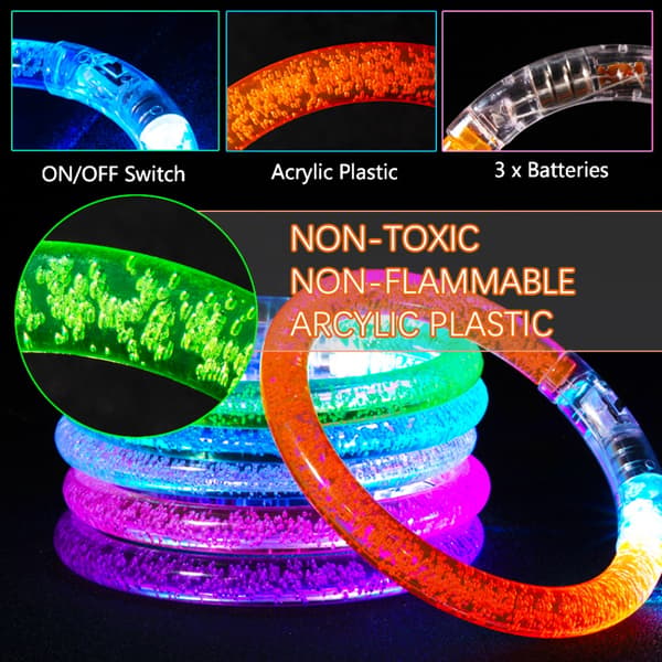10 kpl LED-rannekoruja Glow Bangle VILLA purple