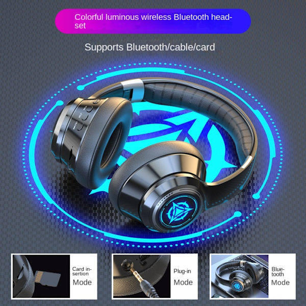 Langattomat Bluetooth 5.2 -kuulokkeet Tietokoneen langattomat kuulokkeet Black