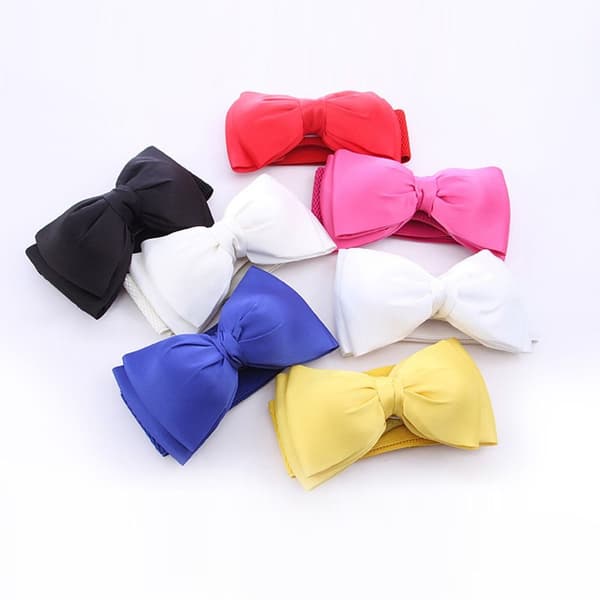 Bredt elastisk bælte Bowknot Chiffon linning PINK pink