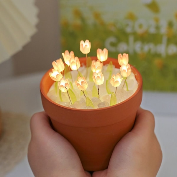 DIY Tulip Potted Natlampe Bordlampe PINK 16 TULIPAN FLOWER 16 Pink 16 tulip flower-16 tulip flower