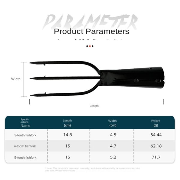 Fiskespjut Harpungaffel Fisk med hullingspjut Giggaffel 4 TIDER 4 Prongs