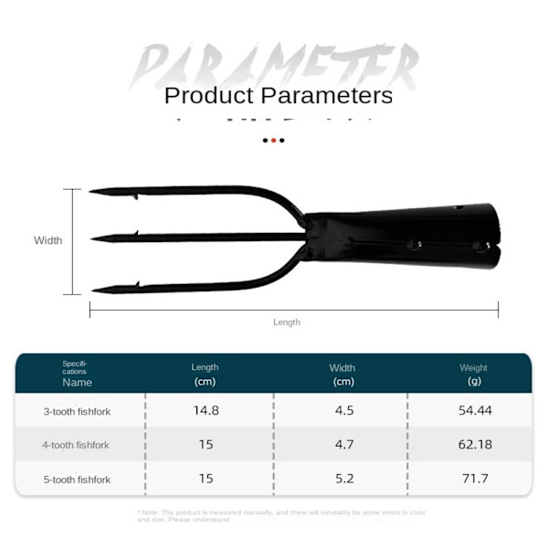 Fiskespyd Harpun Gaffel Fisk Pigthakket Spyd Gig Fork 4 GRUNDER 4 Prongs
