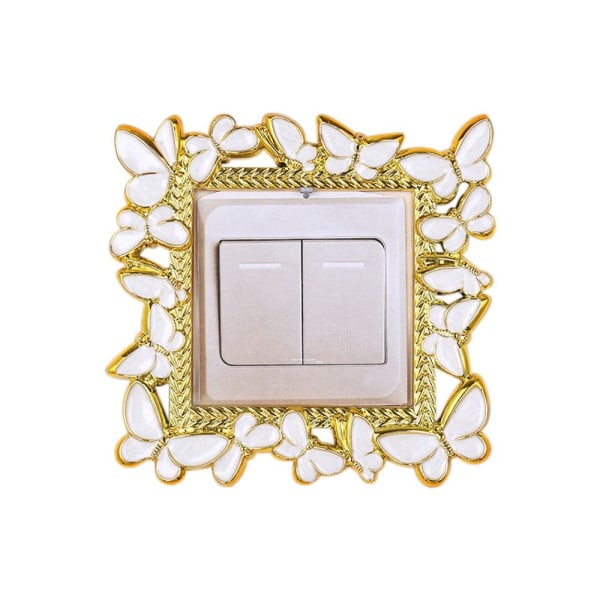 Enkelt lysafbryderdæksel Stikkontakt Surroundramme GOLD&WHITE gold&white