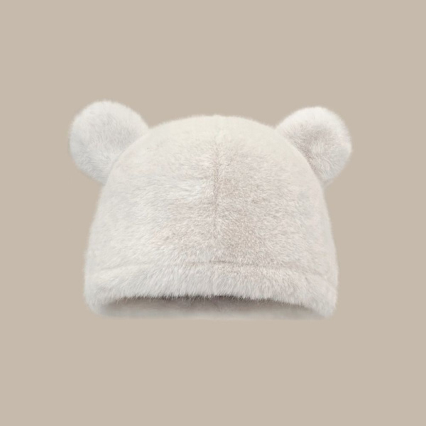 Plysch Bucket Hat Kall Hatt VIT white